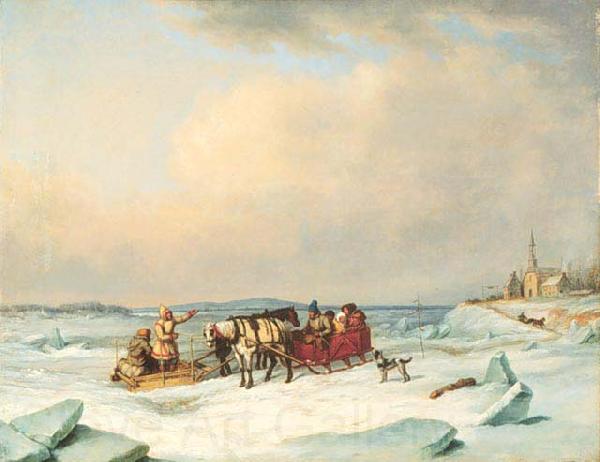 Cornelius Krieghoff The Ice Bridge at Longue-Pointe France oil painting art